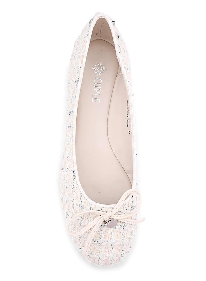 Cuple Beige Women Bow Detail Slip-on Flats for Women | Best Price UAE